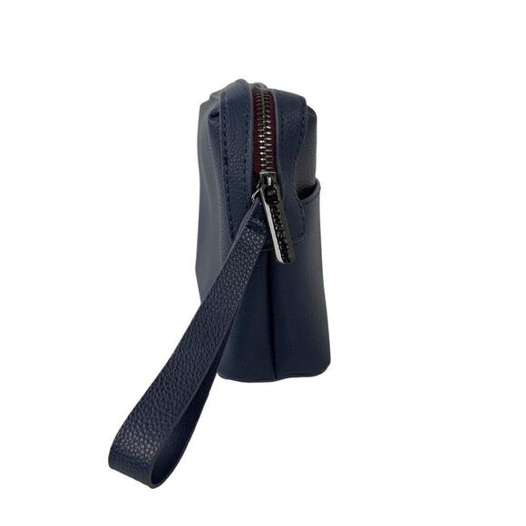 Missoni Cosmetic Makeup Pouch Clutch Travel Bag in Navy Blue Top Zipper - Picture 2 of 11